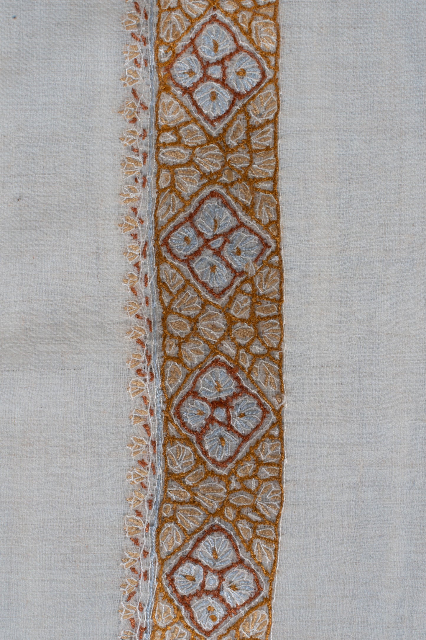 Amber Veil Cashmere Rumal — Sozni Hand Embroidered