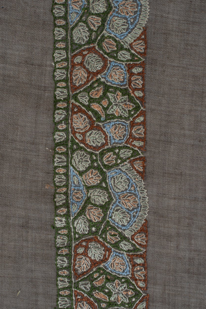 Walnut Crest Cashmere Rumal — Sozni Hand Embroidered