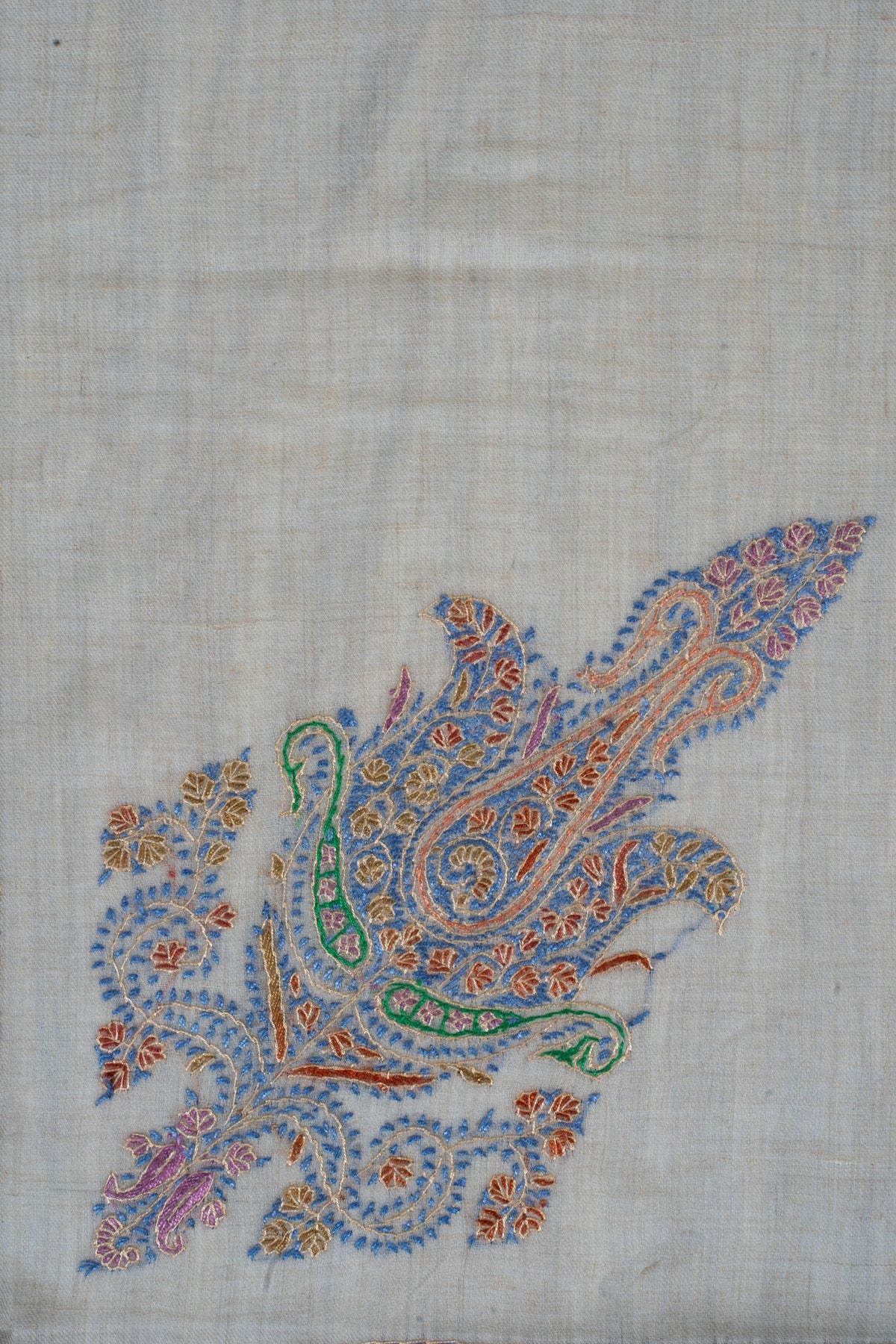 Pastel Reverie Cashmere Rumal — Sozni Hand Embroidered