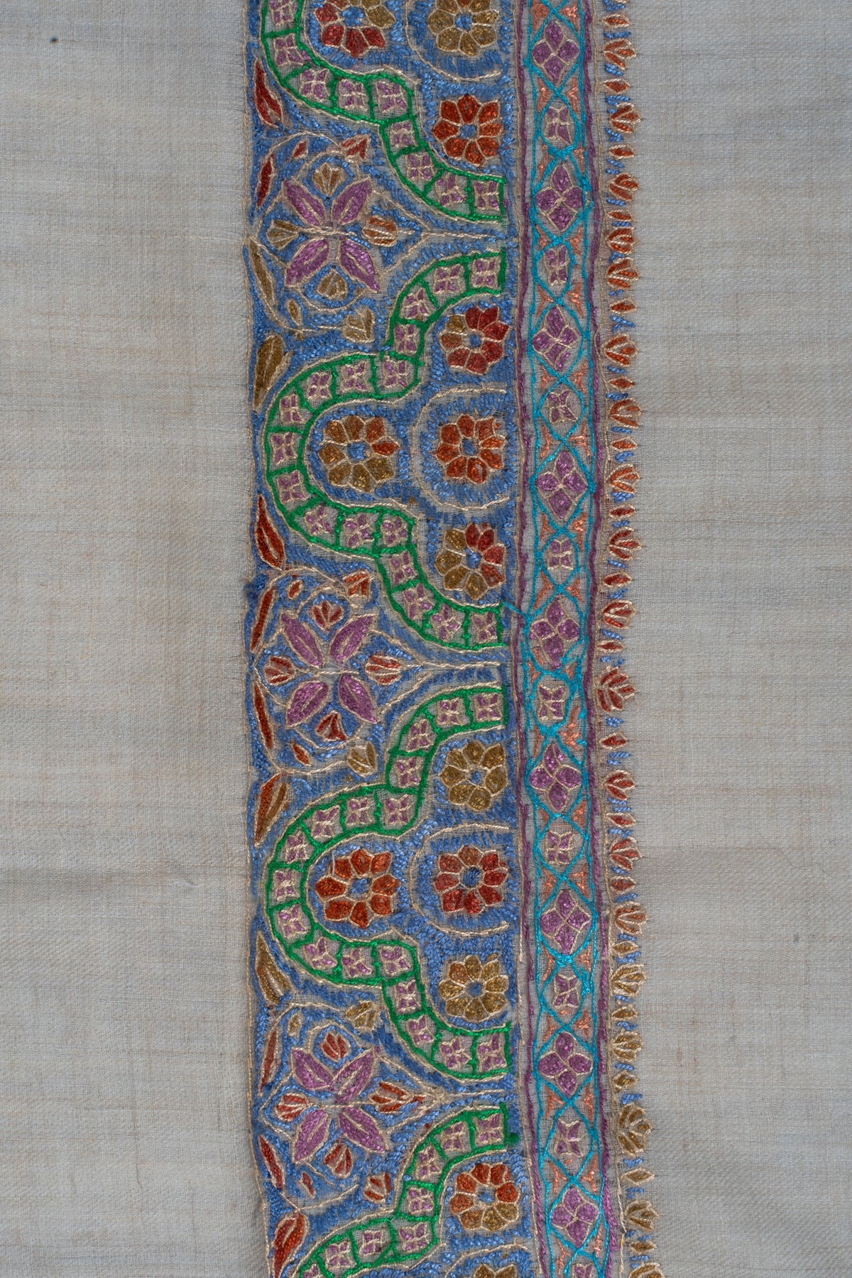 Pastel Reverie Cashmere Rumal — Sozni Hand Embroidered