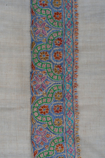 Pastel Reverie Cashmere Rumal — Sozni Hand Embroidered