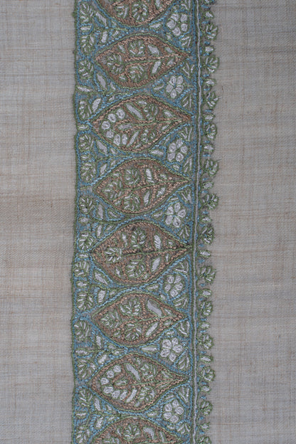Mist Sage Cashmere Rumal — Sozni Hand Embroidered