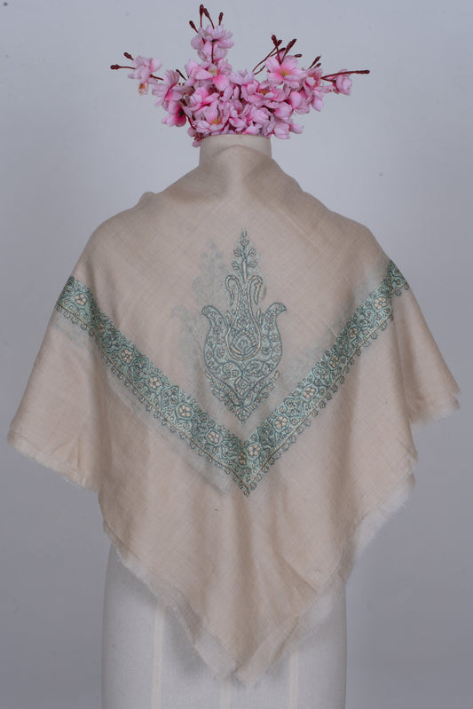 Mint Whisper Cashmere Rumal — Sozni Hand Embroidered