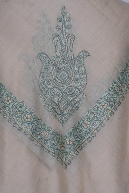 Mint Whisper Cashmere Rumal — Sozni Hand Embroidered