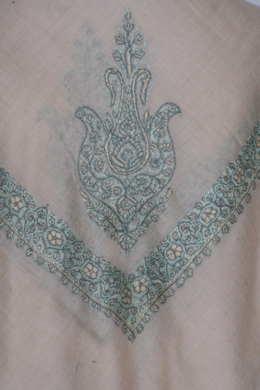 Mint Whisper Cashmere Rumal — Sozni Hand Embroidered