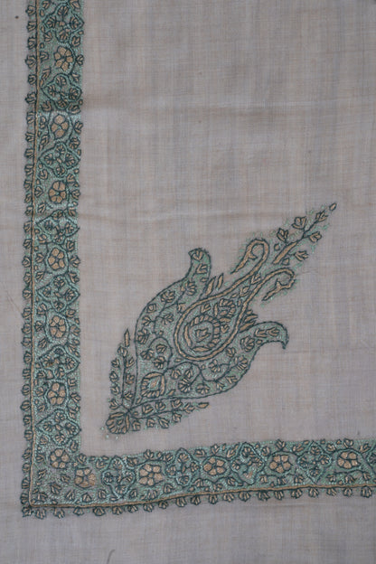 Mint Whisper Cashmere Rumal — Sozni Hand Embroidered