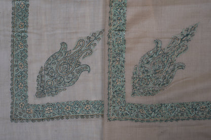 Mint Whisper Cashmere Rumal — Sozni Hand Embroidered