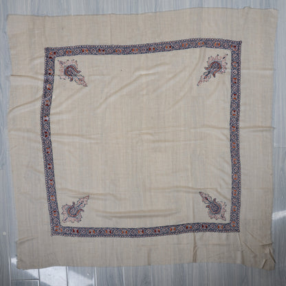 Indigo Ember Cashmere Rumal — Sozni Hand Embroidered