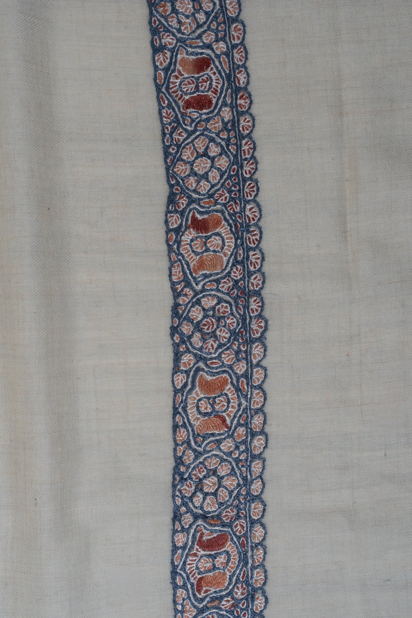 Indigo Ember Cashmere Rumal — Sozni Hand Embroidered