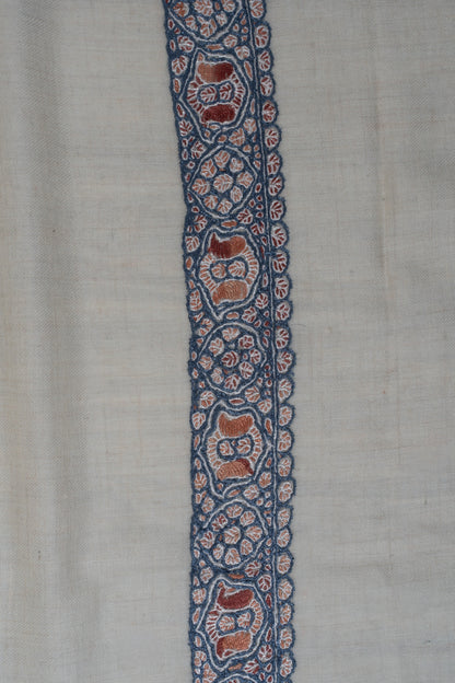 Indigo Ember Cashmere Rumal — Sozni Hand Embroidered