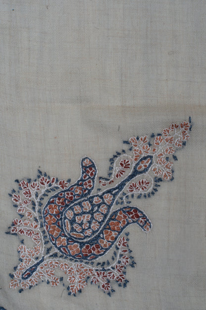 Indigo Ember Cashmere Rumal — Sozni Hand Embroidered