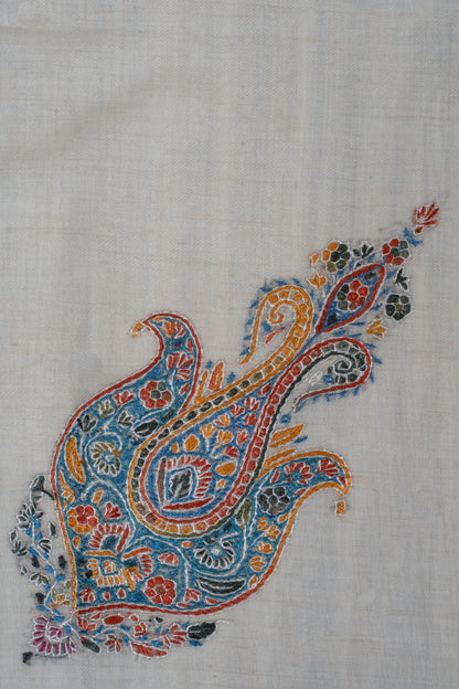 Saffron Mosaic Cashmere Rumal — Sozni Hand Embroidered