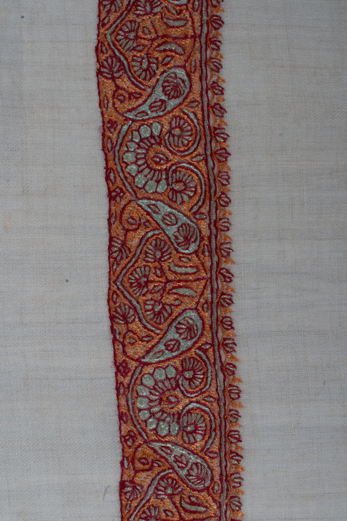 Burnt Amber Cashmere Rumal — Sozni Hand Embroidered