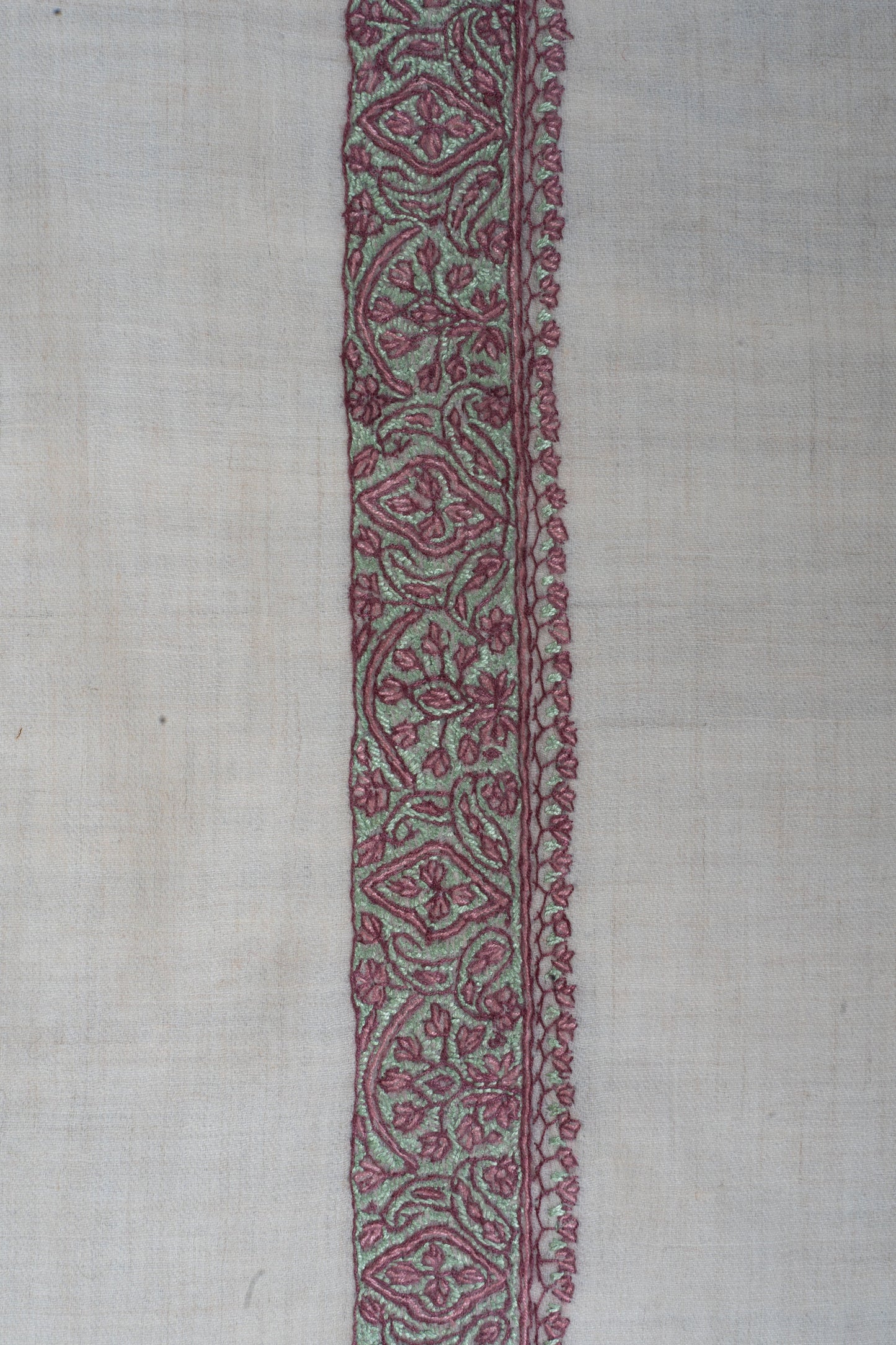 Rose Sage Cashmere Rumal — Sozni Hand Embroidered
