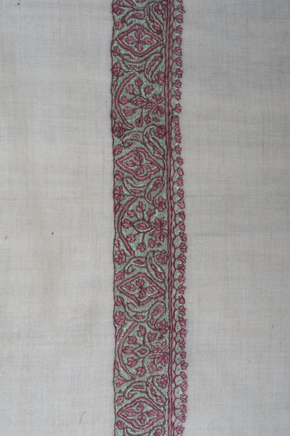 Rose Sage Cashmere Rumal — Sozni Hand Embroidered