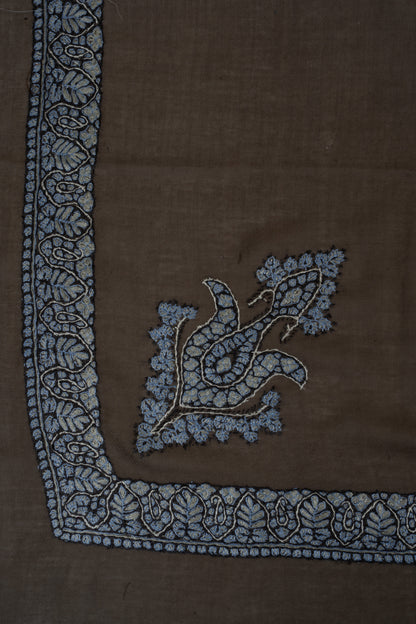 Mocha Frost Cashmere Rumal — Sozni Hand Embroidered