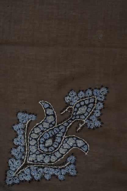 Mocha Frost Cashmere Rumal — Sozni Hand Embroidered