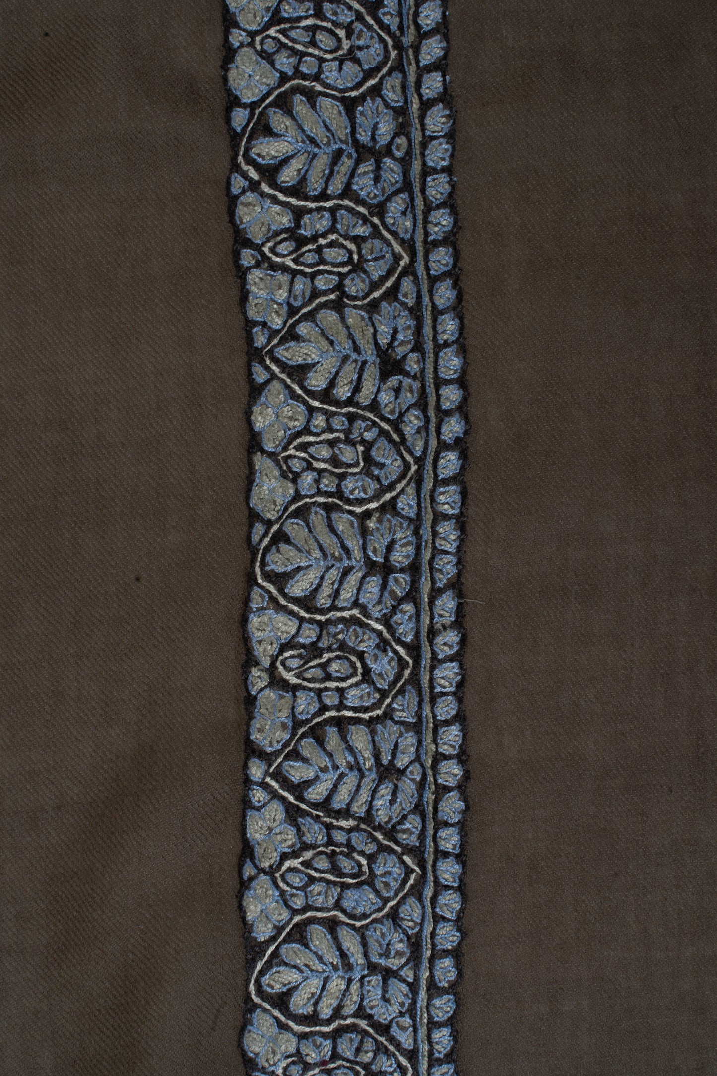 Mocha Frost Cashmere Rumal — Sozni Hand Embroidered