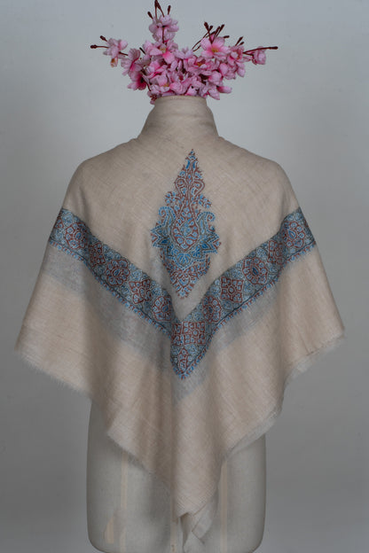 Glacier Rust Cashmere Rumal — Sozni Hand Embroidered