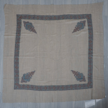 Glacier Rust Cashmere Rumal — Sozni Hand Embroidered