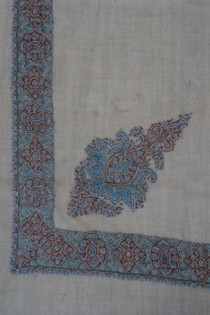 Glacier Rust Cashmere Rumal — Sozni Hand Embroidered