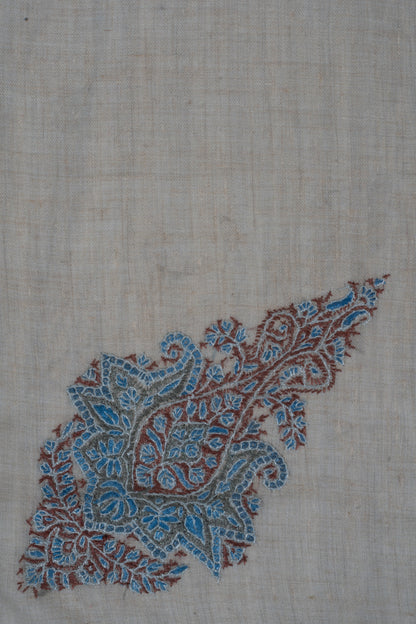 Glacier Rust Cashmere Rumal — Sozni Hand Embroidered