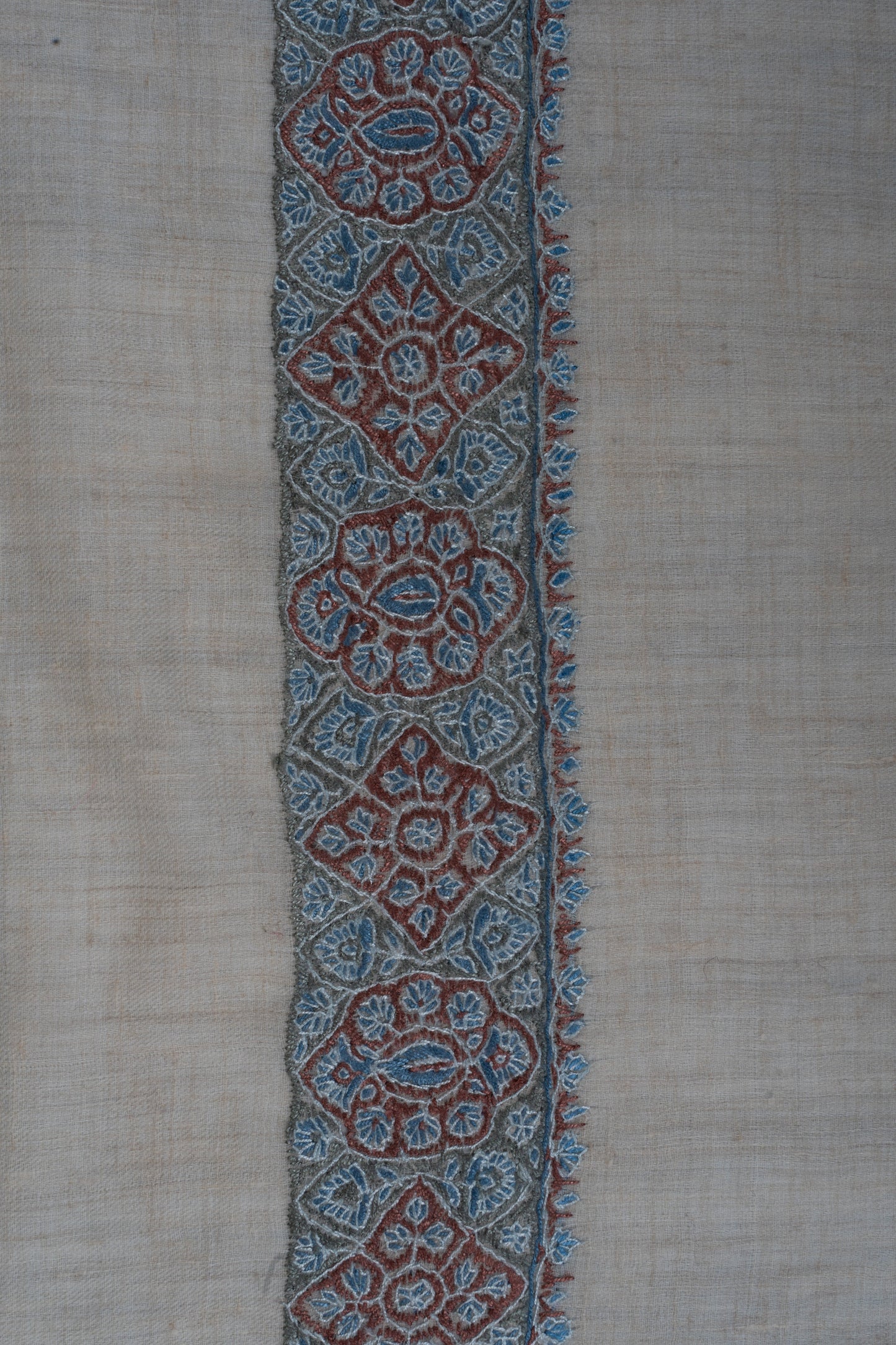 Glacier Rust Cashmere Rumal — Sozni Hand Embroidered