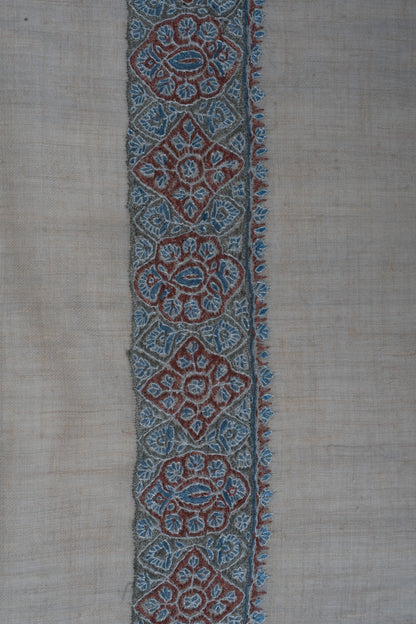 Glacier Rust Cashmere Rumal — Sozni Hand Embroidered