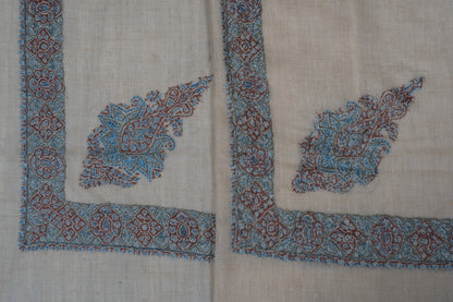 Glacier Rust Cashmere Rumal — Sozni Hand Embroidered
