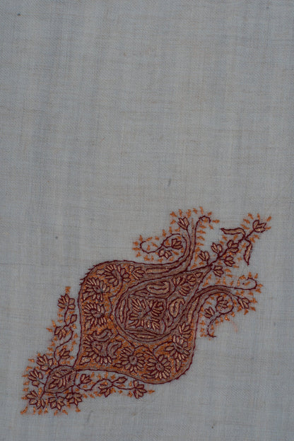 Copper Bloom Cashmere Rumal — Sozni Hand Embroidered