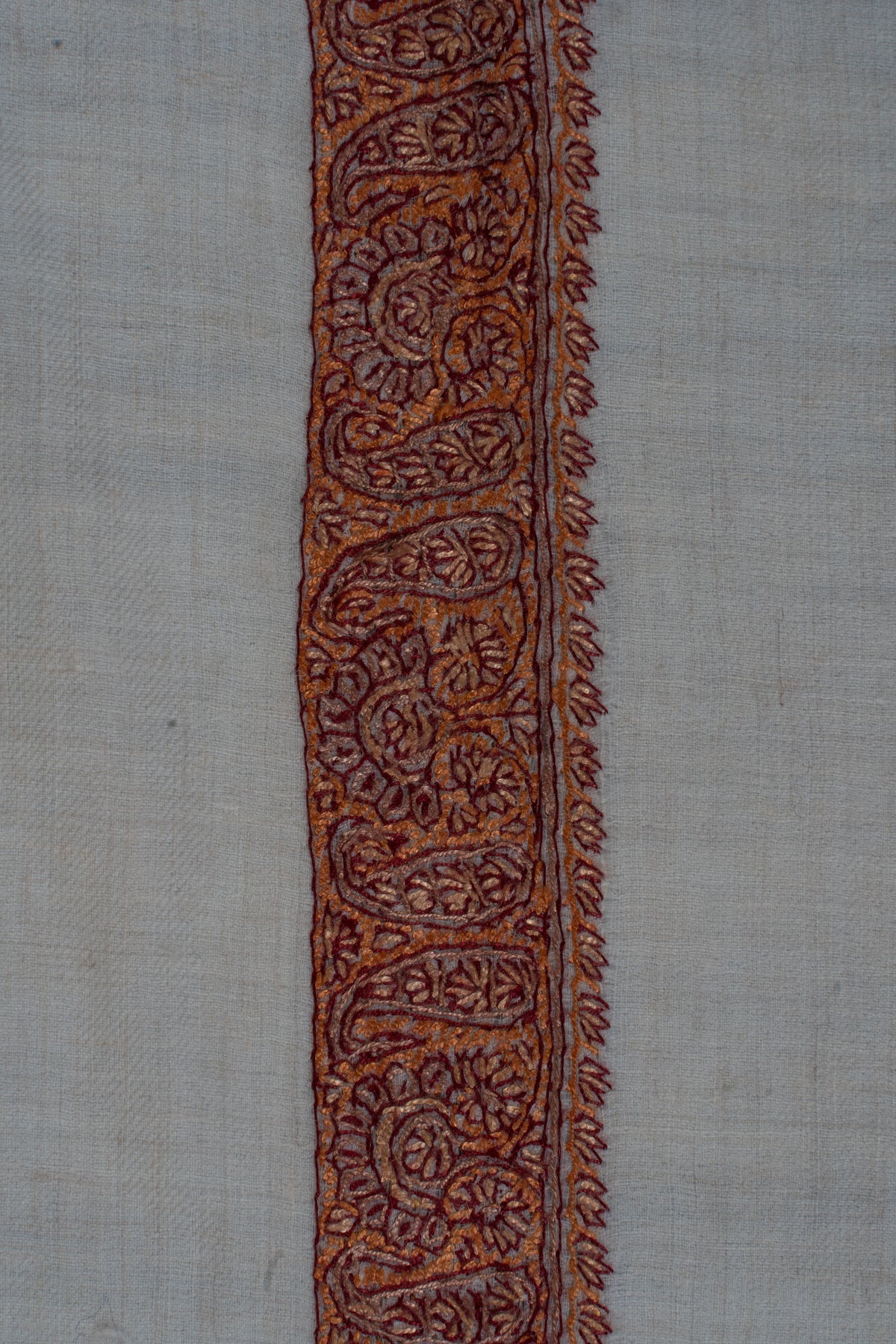 Copper Bloom Cashmere Rumal — Sozni Hand Embroidered