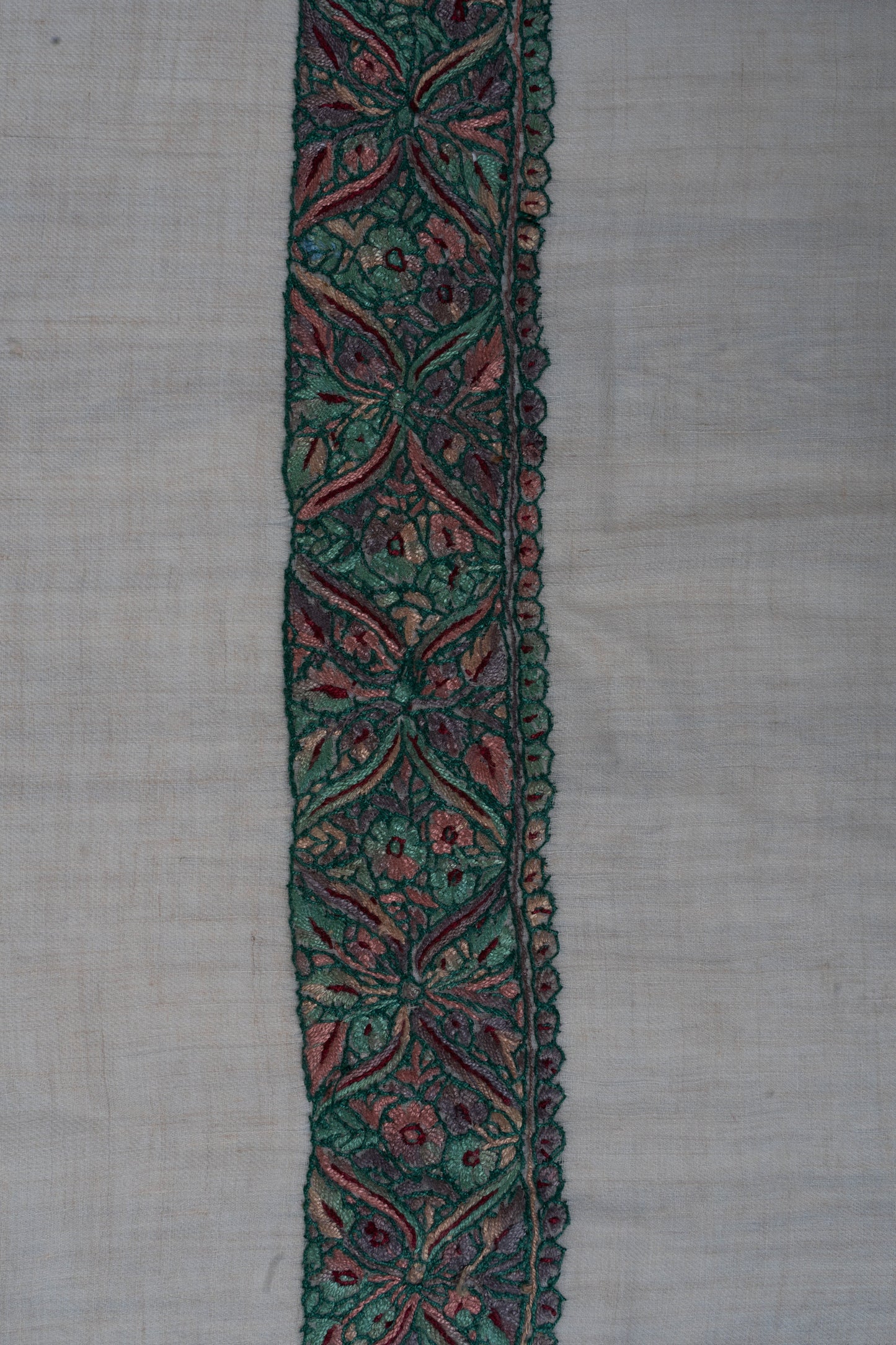 Verdant Bloom Cashmere Rumal — Sozni Hand Embroidered