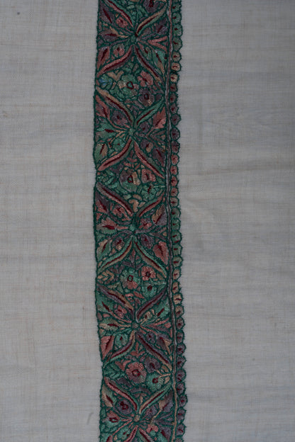 Verdant Bloom Cashmere Rumal — Sozni Hand Embroidered