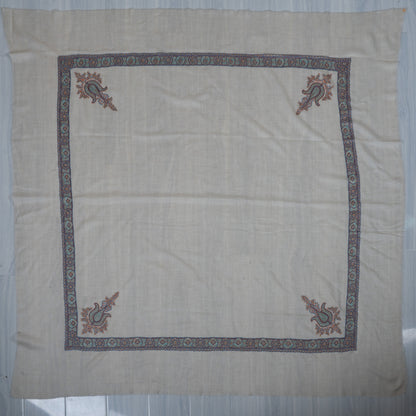 Azure Ember Cashmere Rumal — Sozni Hand Embroidered