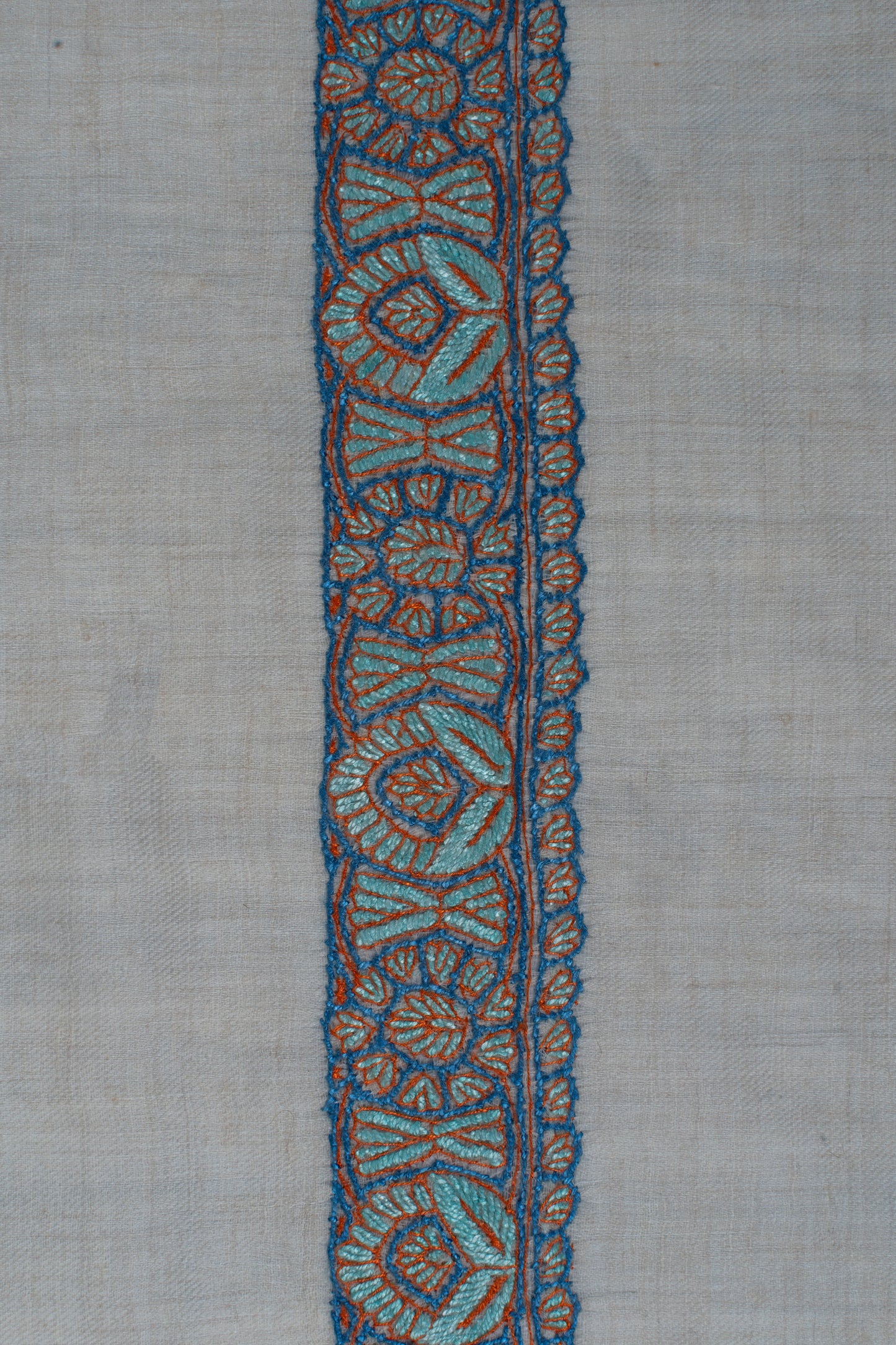 Azure Ember Cashmere Rumal — Sozni Hand Embroidered
