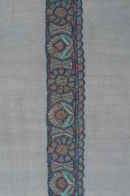 Azure Ember Cashmere Rumal — Sozni Hand Embroidered