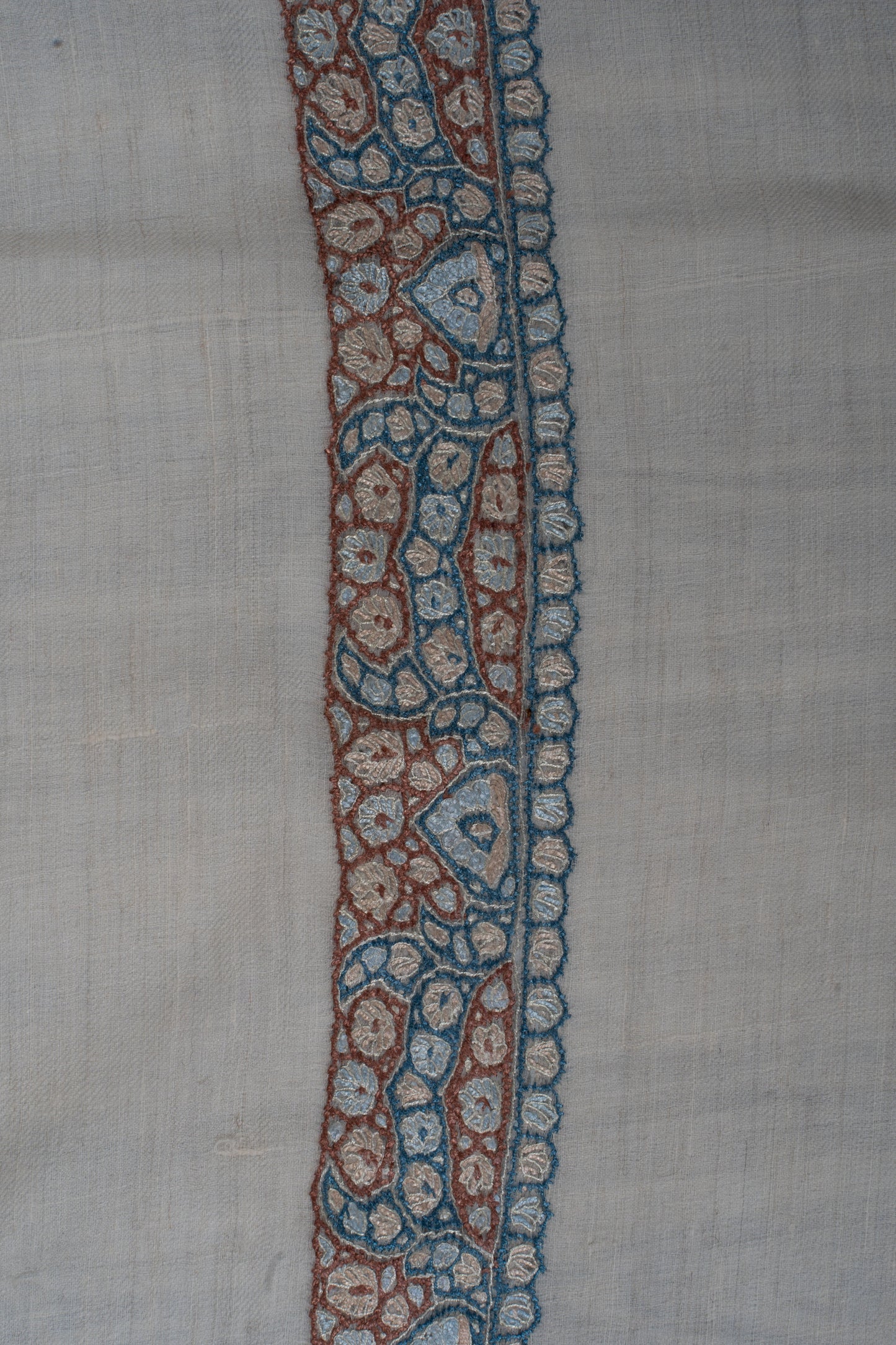Cerulean Rose Cashmere Rumal — Sozni Hand Embroidered