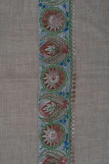 Willow Sage Cashmere Rumal — Sozni Hand Embroidered