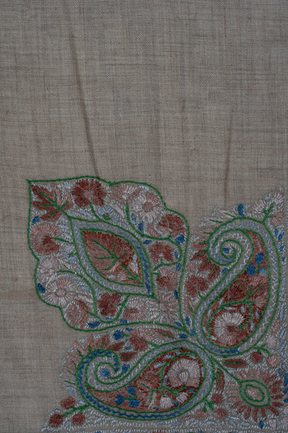 Willow Sage Cashmere Rumal — Sozni Hand Embroidered