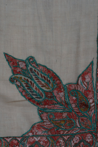 Rose Cedar Cashmere Rumal — Sozni Hand Embroidered