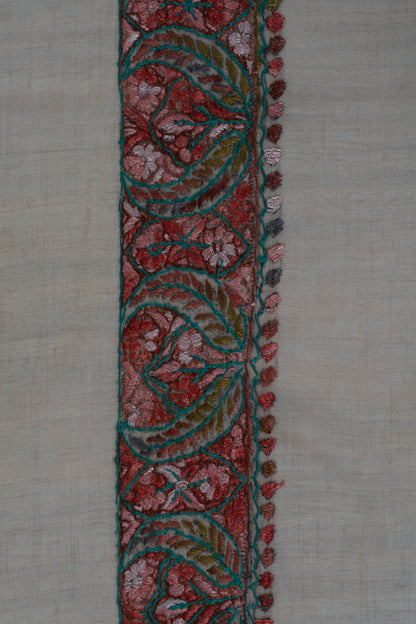 Rose Cedar Cashmere Rumal — Sozni Hand Embroidered