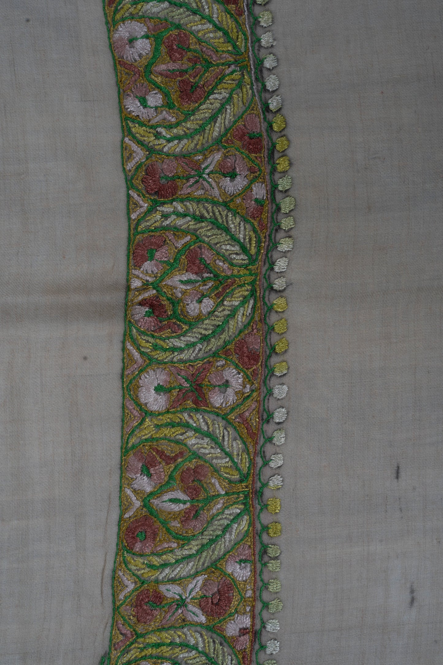 Meadow Pearl Cashmere Rumal — Sozni Hand Embroidered