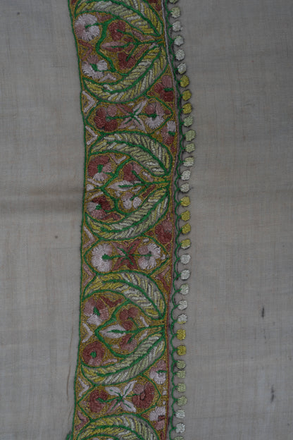 Meadow Pearl Cashmere Rumal — Sozni Hand Embroidered