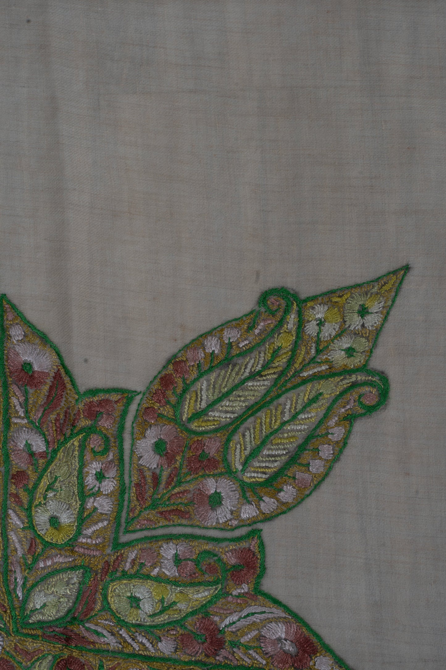 Meadow Pearl Cashmere Rumal — Sozni Hand Embroidered