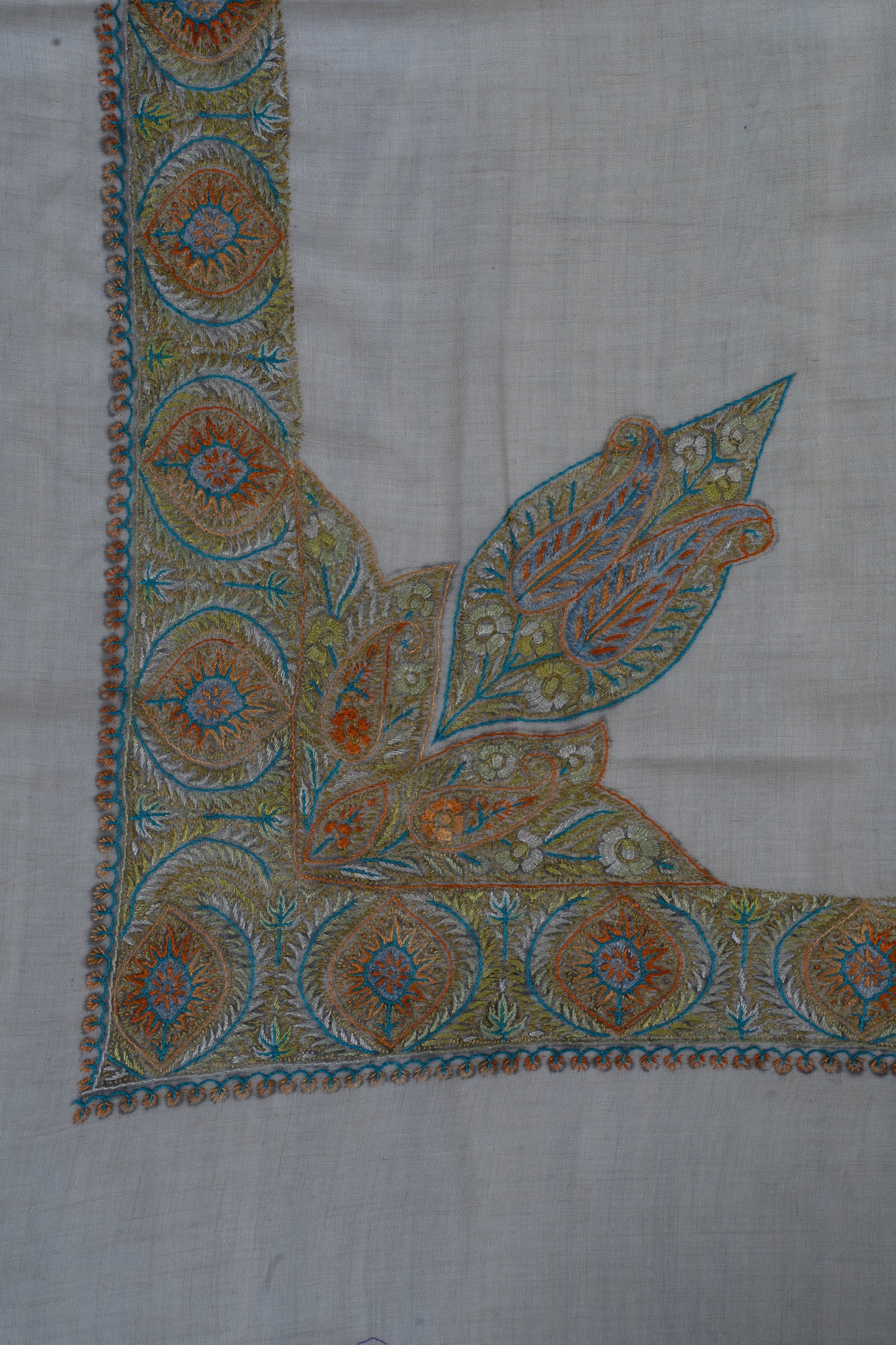 Amber Sky Cashmere Rumal — Sozni Hand Embroidered