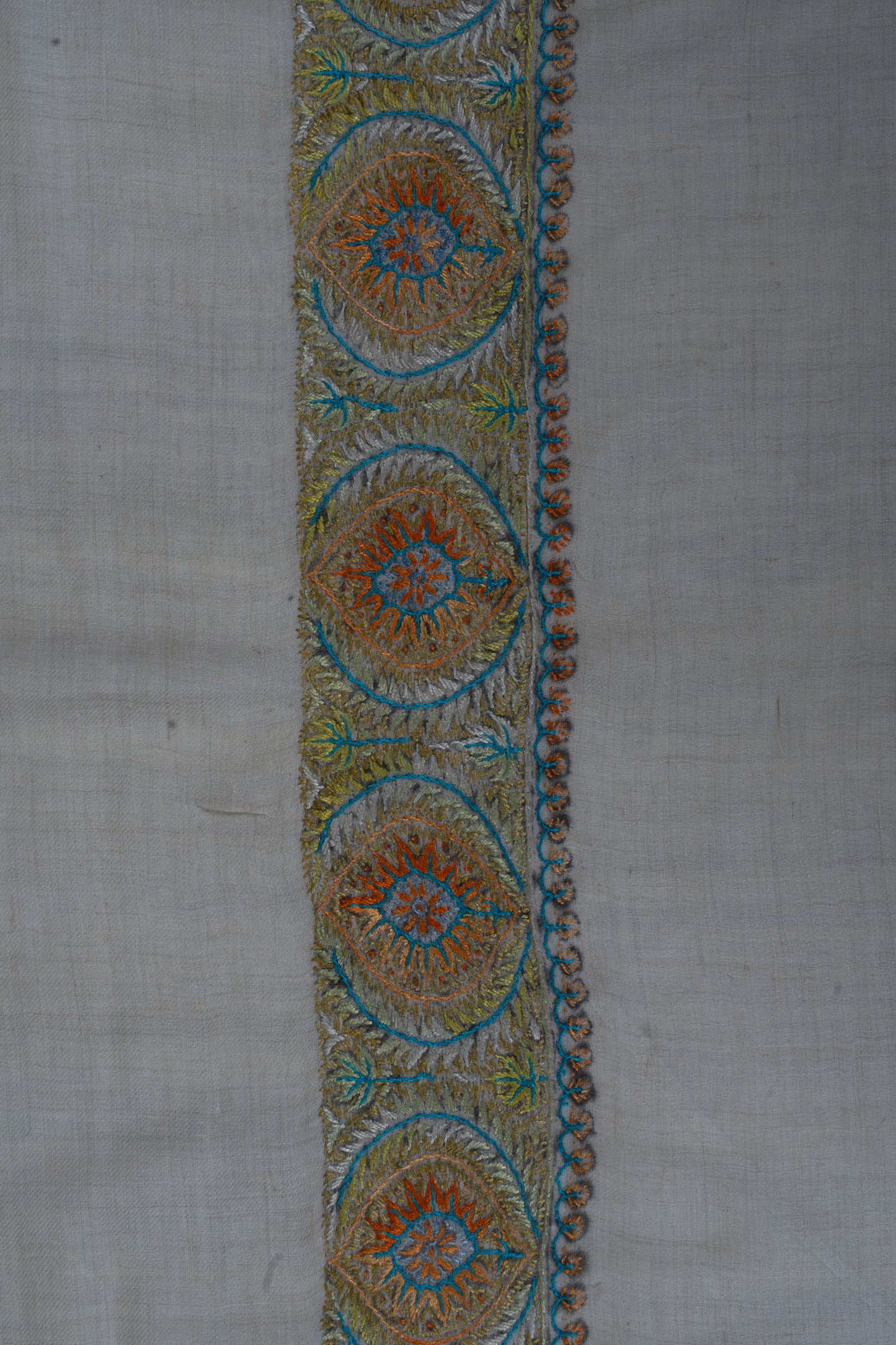 Amber Sky Cashmere Rumal — Sozni Hand Embroidered