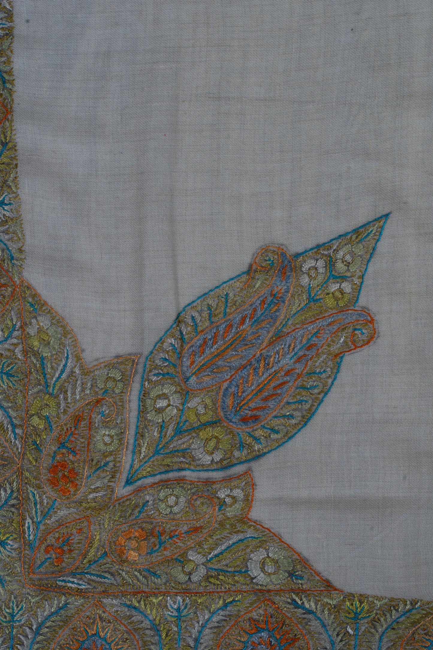 Amber Sky Cashmere Rumal — Sozni Hand Embroidered