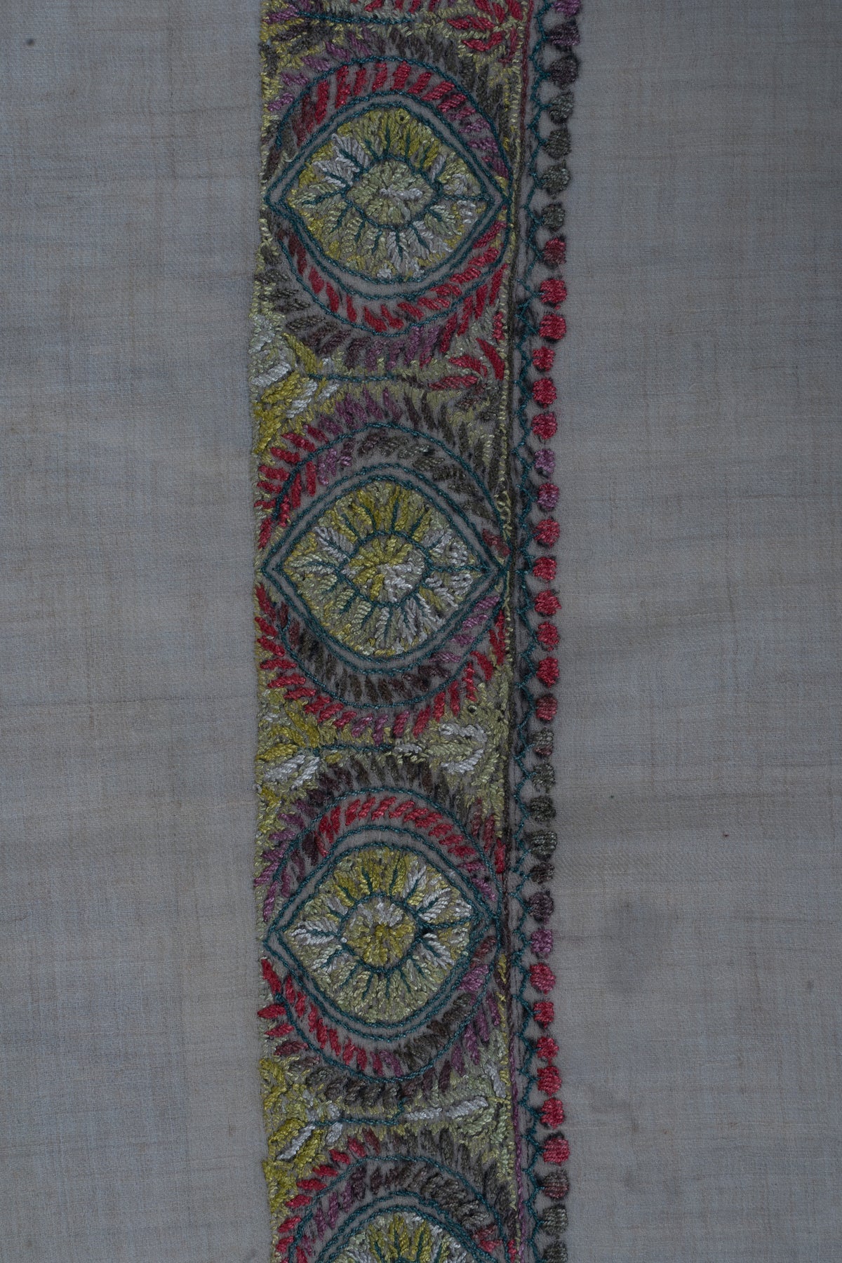 Ivory Flame Rumal — Olive Blush Cashmere Rumal — Sozni Hand EmbroideredHand Embroidered (Copy)