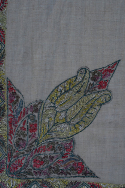 Ivory Flame Rumal — Olive Blush Cashmere Rumal — Sozni Hand EmbroideredHand Embroidered (Copy)