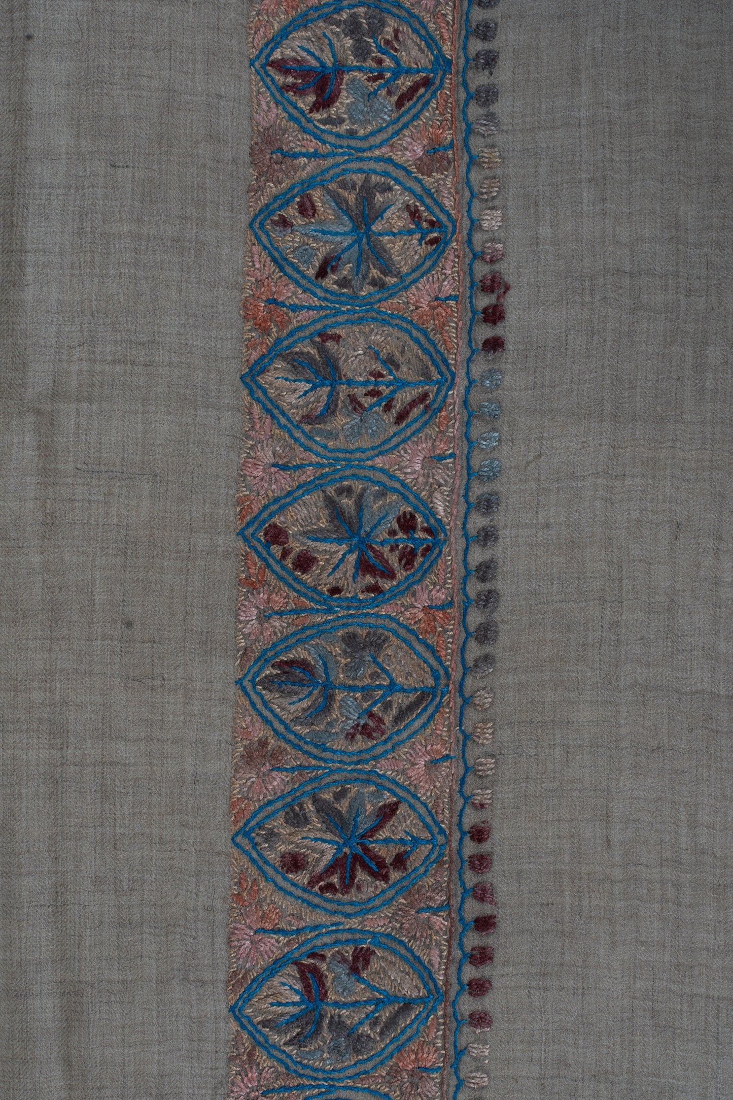 Azure Petal Cashmere Rumal — Sozni Hand Embroidered